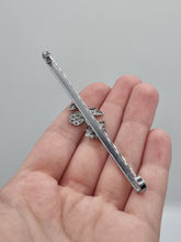 Load image into Gallery viewer, 1930s Art Deco Silver Tone Long Flower Ladies Tie Pin
