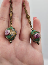 Load image into Gallery viewer, 1930s Deco Wedding Cake Glass Earrings
