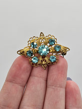 Load image into Gallery viewer, 1930s Czech Pale Blue Glass Brooch

