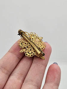 1930s Czech Pale Blue Glass Brooch