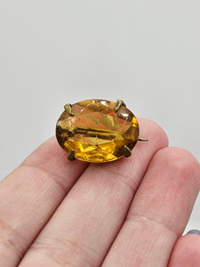 Edwardian Orange Glass Brooch