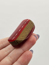 Load image into Gallery viewer, 1940s Red Bakelite and Wood Chunky Dress Clip
