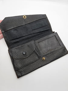 1940s Black Leather Tourist Purse/Bag