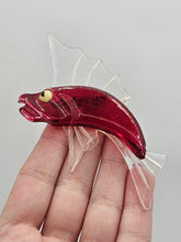 Load image into Gallery viewer, 1940s Huge Red Lucite Fish Brooch
