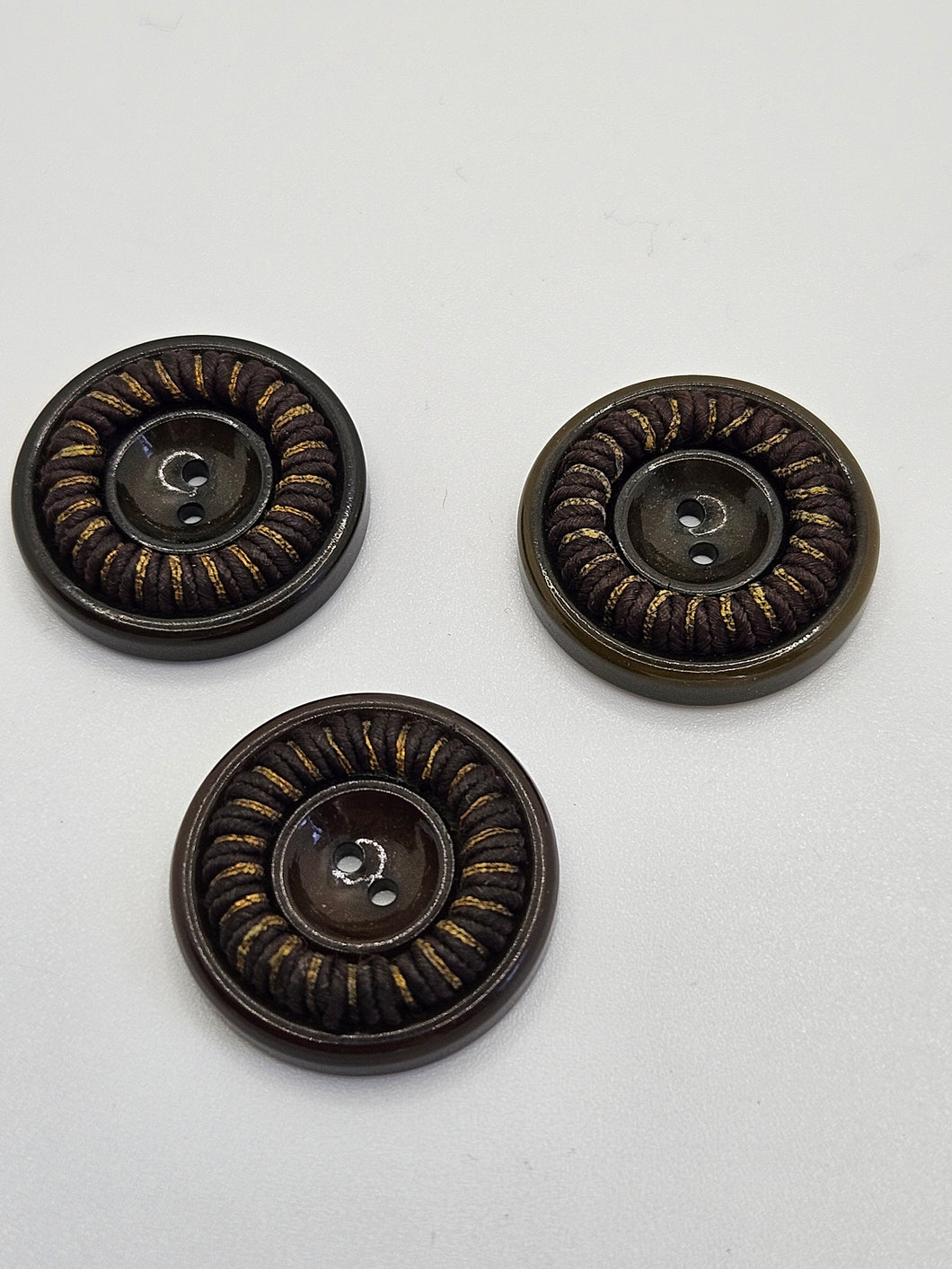 1940s Black/Brown Threaded Buttons