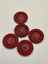 Load image into Gallery viewer, 1940s Dark Red Flower Buttons

