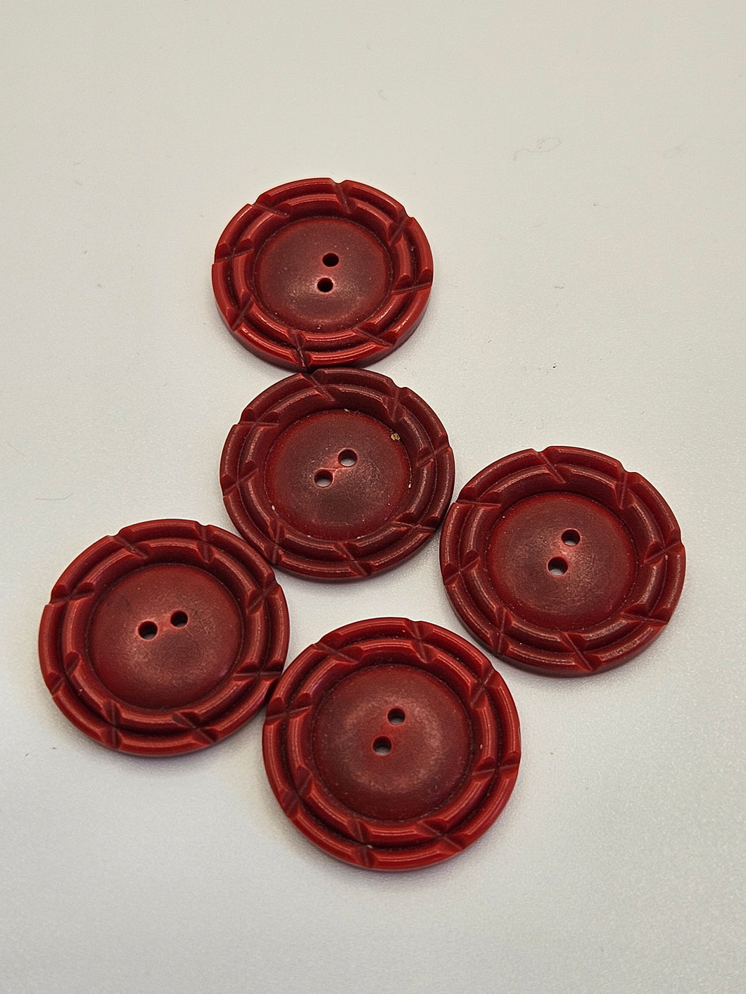 1940s Dark Red Flower Buttons