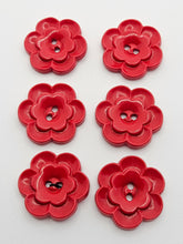 Load image into Gallery viewer, 1940s Red Flower Plastic Buttons
