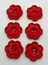 Load image into Gallery viewer, 1940s Red Flower Plastic Buttons
