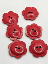 Load image into Gallery viewer, 1940s Red Flower Plastic Buttons
