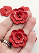 Load image into Gallery viewer, 1940s Red Flower Plastic Buttons
