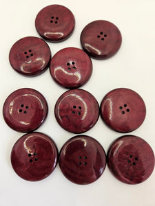 1940s Chunky Burgundy Buttons