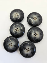 Load image into Gallery viewer, 1940s Chunky Black/Grey Marbled Buttons
