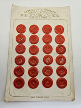 Load image into Gallery viewer, 1940s Deadstock Carded Red Buttons
