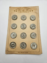Load image into Gallery viewer, 1940s Deadstock Carded Pearly Grey Buttons
