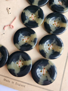 1940s Deadstock Carded Torty Effect Buttons