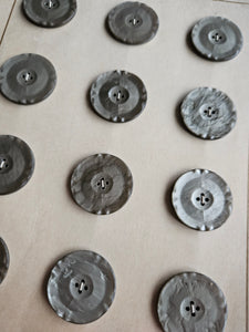 1940s Deadstock Carded Pearly Grey Buttons