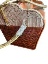 Load image into Gallery viewer, 1940s/1950s Orange, Cream, Tan and Green Snakeskin Box Bag
