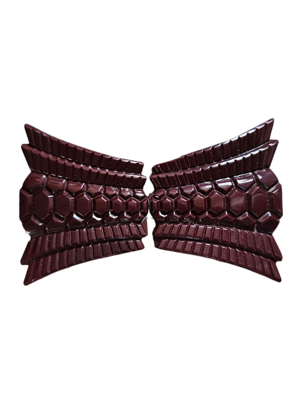 1930s Deadstock Burgundy Glass Buckle