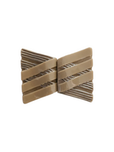 Load image into Gallery viewer, 1930s Deco Beige and Silvered Textured Glass Buckle
