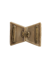 Load image into Gallery viewer, 1930s Deco Beige and Silvered Textured Glass Buckle
