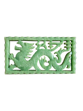 Load image into Gallery viewer, 1930s Green Carved Galalith Chinese Dragon Brooch
