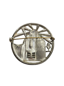 1930s Art Deco Empire State Building New York Sunburst Brooch