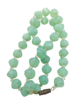 Load image into Gallery viewer, 1930s Mint Green Uranium Glass Necklace
