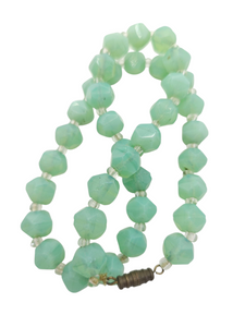 1930s Mint Green Uranium Glass Necklace