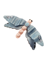 Load image into Gallery viewer, 1940s Coro Nylon Blue Pink Dragonfly Brooch
