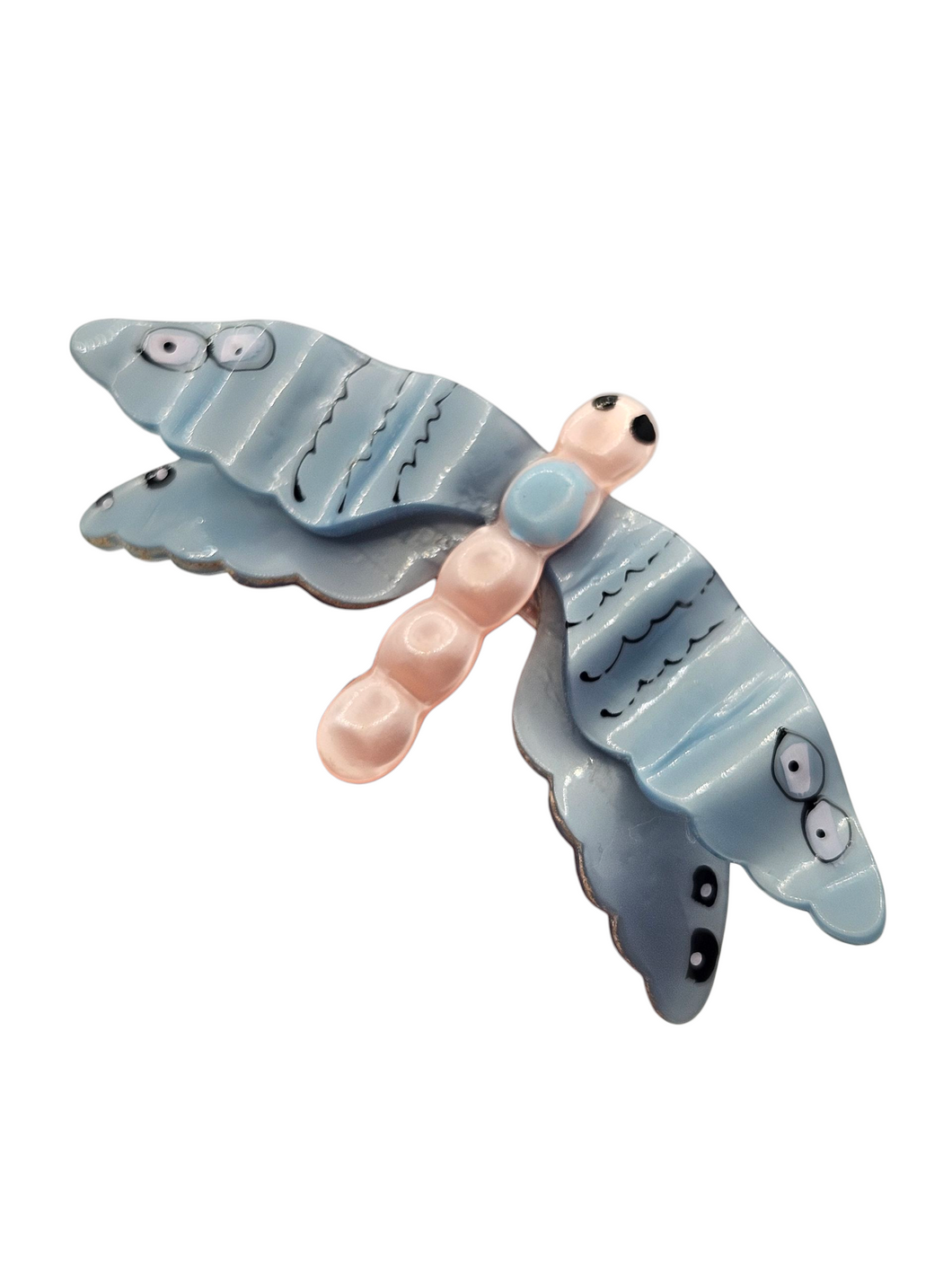 1940s Coro Nylon Blue Pink Dragonfly Brooch