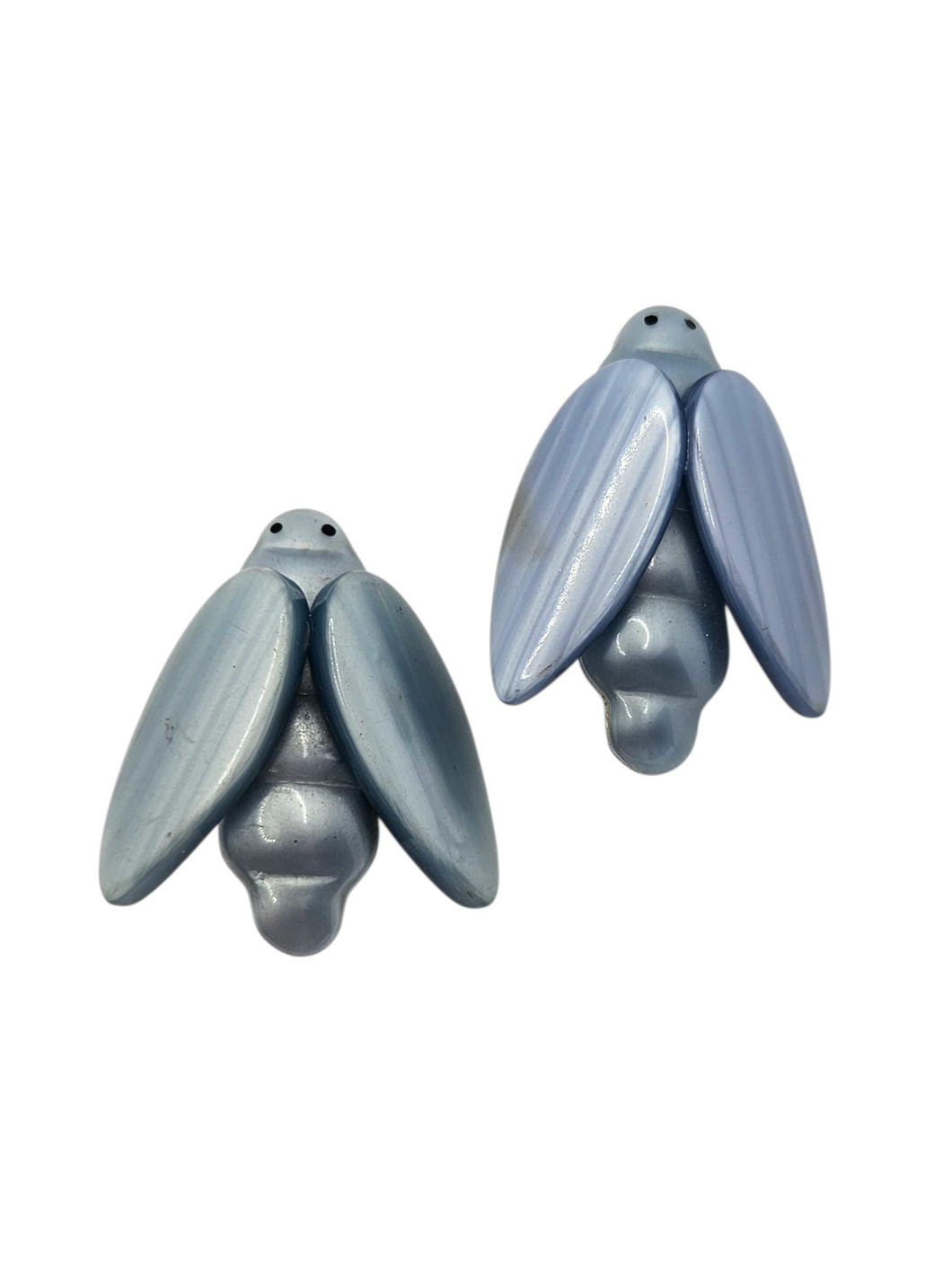 1940s Coro Blue Bug Brooch Set