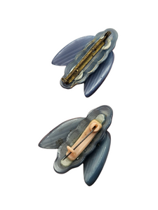 1940s Coro Blue Bug Brooch Set