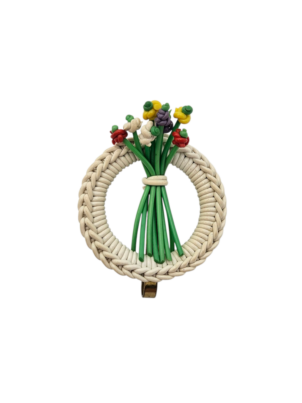 1940s Make Do and Mend Multicoloured Wirework Brooch
