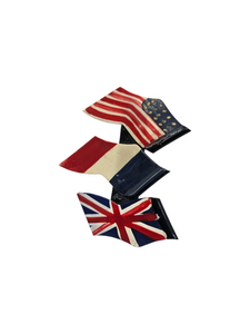 1940s World War Two Allied Flag Celluloid Brooch