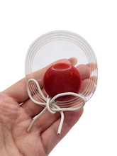 Load image into Gallery viewer, 1940s Rare Red Bakelite and Lucite Hat Brooch
