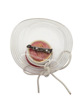 Load image into Gallery viewer, 1940s Rare Red Bakelite and Lucite Hat Brooch

