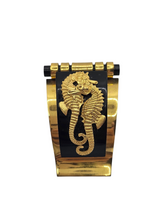 Load image into Gallery viewer, 1930s Rare Jean Painleve Black Seahorse Dress Clip and Bangle Set

