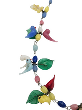 Load image into Gallery viewer, 1930s Rare Glass Grape, Bird and Leaf Multicoloured Necklace
