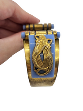 Load image into Gallery viewer, 1930s Art Deco Incredibly Rare Jean Painleve Blue Mermaid Cuff Bangle
