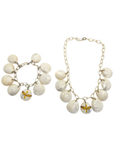 Load image into Gallery viewer, 1940s Rare World War Two Shell USAAF Hand Painted Necklace and Bracelet Set
