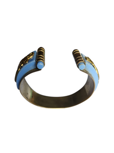 1930s Art Deco Incredibly Rare Jean Painleve Blue Mermaid Cuff Bangle