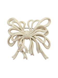 1940s Cream Huge Celluloid Bow Brooch