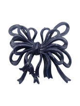Load image into Gallery viewer, 1940s Navy Blue Huge Celluloid Bow Brooch
