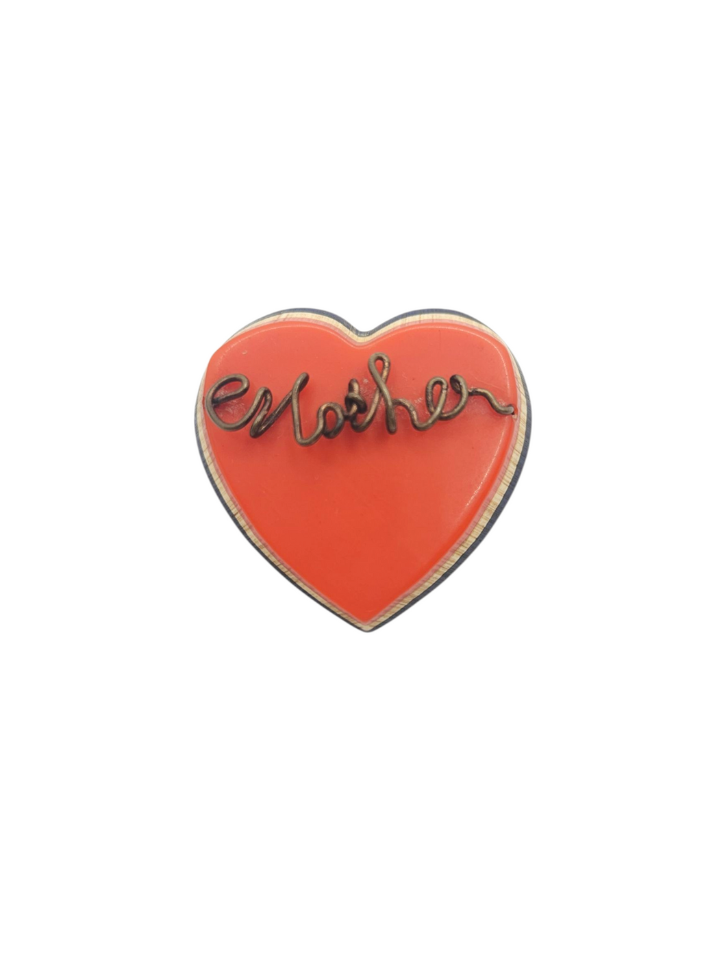 1940s World War Two Red White and Blue Mother Heart Brooch