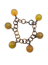 Load image into Gallery viewer, 1940s Apple Juice Bakelite and Celluloid Chain Bracelet
