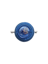 Load image into Gallery viewer, 1940s Make Do and Mend Blue Cameo Wirework Brooch

