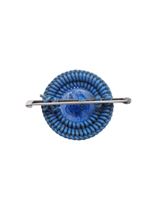 1940s Make Do and Mend Blue Cameo Wirework Brooch