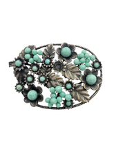 Load image into Gallery viewer, 1930s Czech Neiger Brothers? Mint Green Brooch
