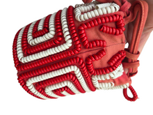 Load image into Gallery viewer, 1940s RARE Red and White Drawstring Telephone Cord Bag
